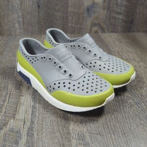Native Lennox Slip On Sneakers White Grey Green Youth Juniors Kids Size J1